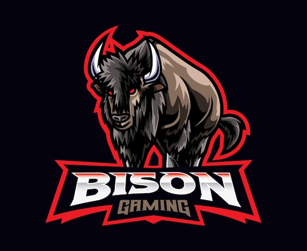 Bison mascotte logo ontwerp