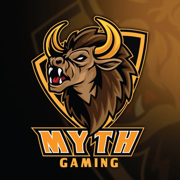 Bison myth esport logo sjabloon