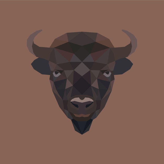 Vector the bison polygon illustration