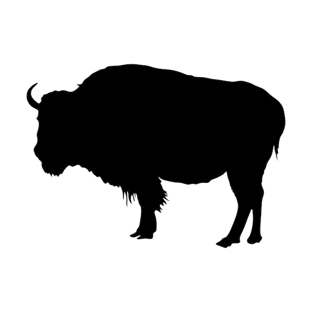 bison silhouette background black vector illustration