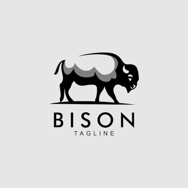 Vector bison silhouette logo