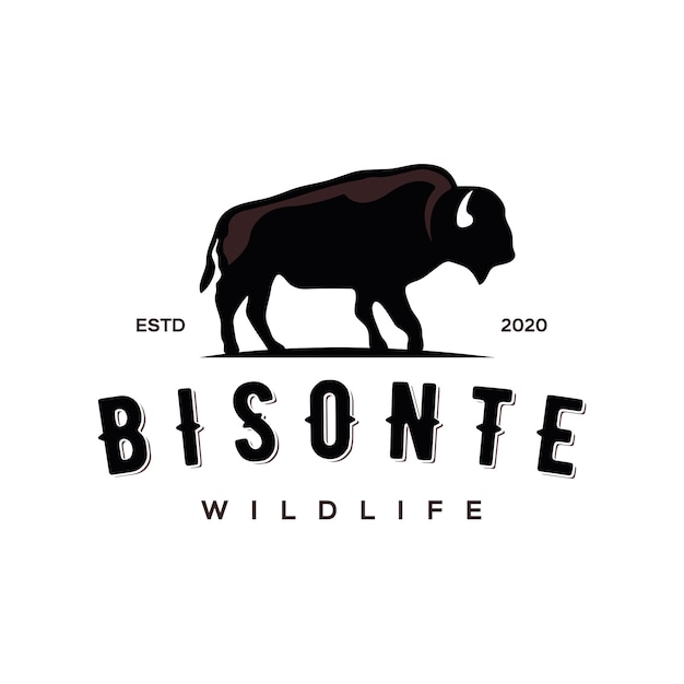 Vector bisonte wildlife logo design