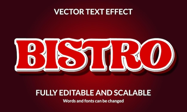 Vector bistro bewerkbaar 3d-tekststijleffect