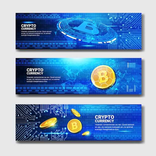 Vector bitcoin banners