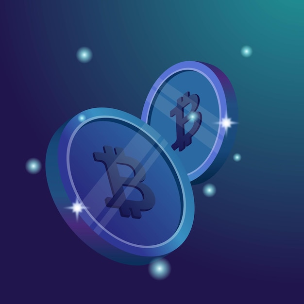 Bitcoin blockchain cryptocurrency vector 3d isometrische illustratie