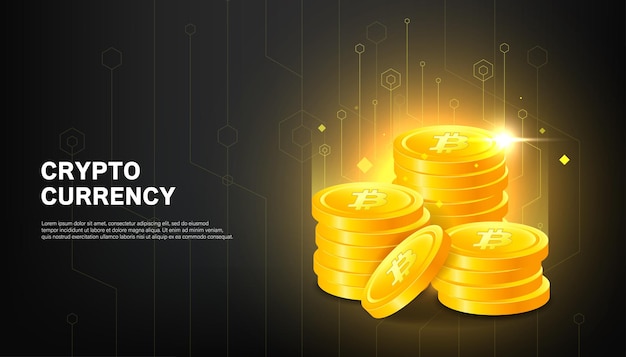 Bitcoin btc-banner. bitcoin cryptocurrency concept banner achtergrond.