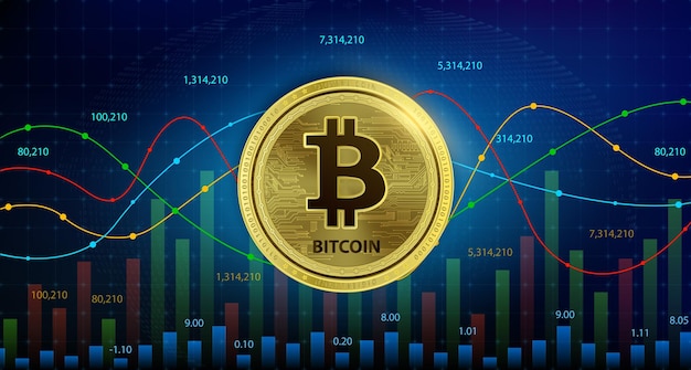 bitcoin (btc) coin gold cryptocurrency blockchain future digital currency replacement technology.