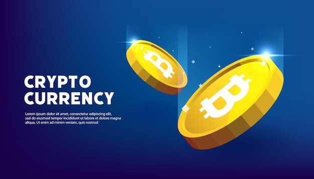 Vector bitcoin btc cryptocurrency banner