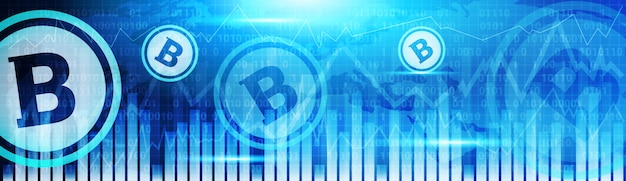 Vector bitcoin charts banner