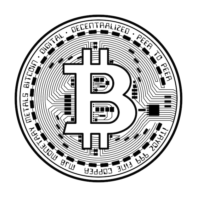 Bitcoin coin black silhouette