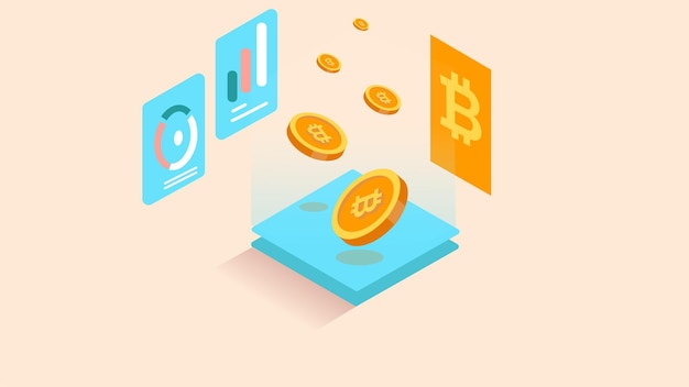Иллюстрация концепции визуализации биткойновых монет