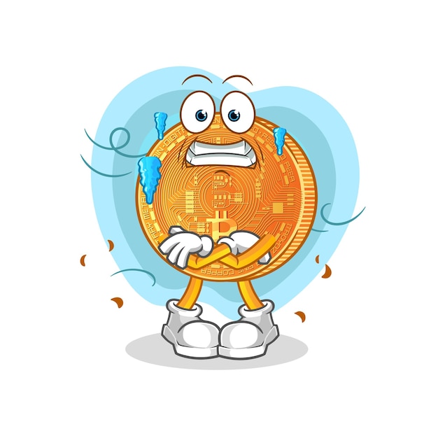 Bitcoin cold illustration. character vector