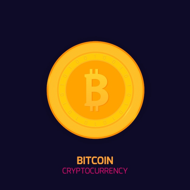 Bitcoin concept and Cryptocurrency logo sign