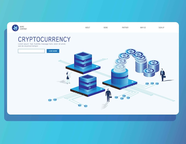ビットコイン、暗号通貨、ブロックチェーンのランディングページ