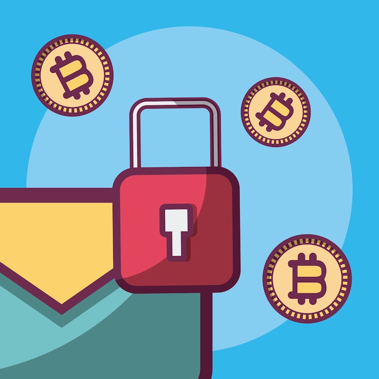 Vector bitcoin cryptocurrency concept