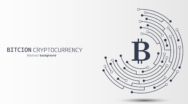Bitcoin cryptocurrency technology on circuit board abstract background design for Cryptocurrency