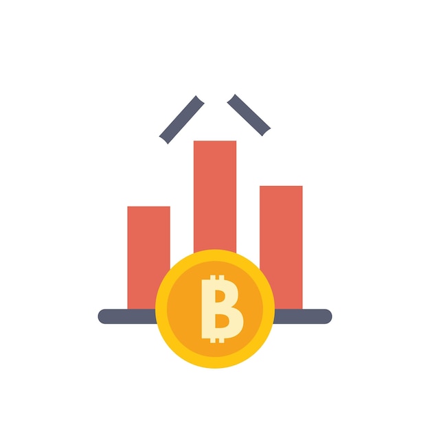 ビットコインの仮想通貨価値の増加をグラフで示す