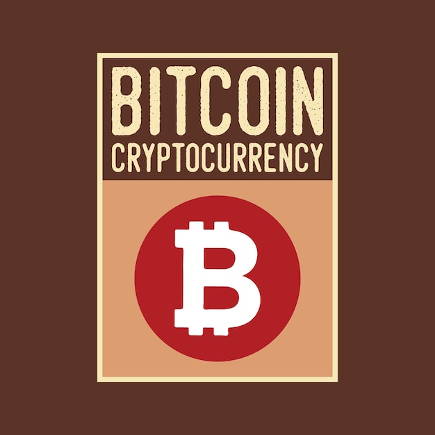 bitcoin 암호 화폐 포도 수확 인쇄술 복고풍의 bitcoin tshirt 디자인
