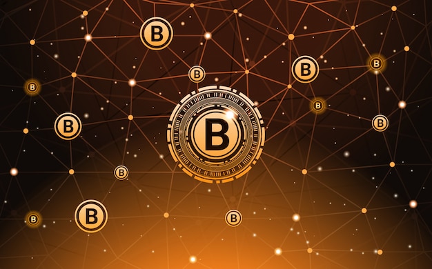 Bitcoin Валюта Баннер Цифровая оплата Современные технологии крипто-денег