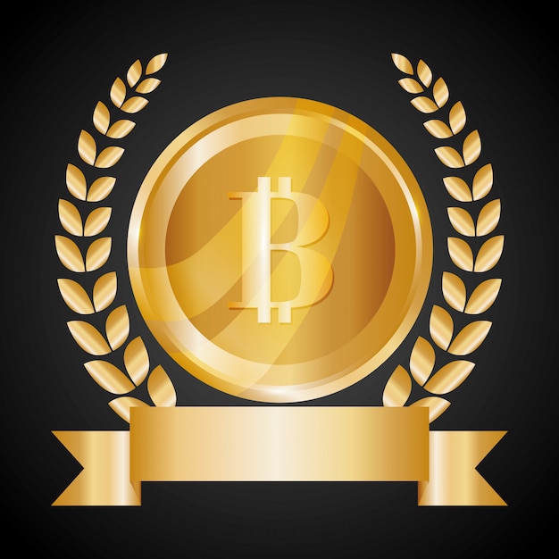 Vector bitcoin design illustration