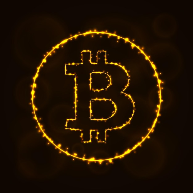 빛의 Bitcoin 디지털 통화 실루엣