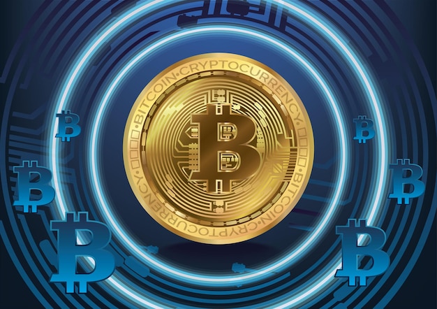 Bitcoin digitale munt illustratie vector