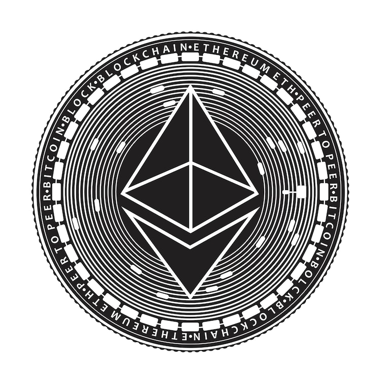Vector bitcoin ethereum handmade silhouette new design collection