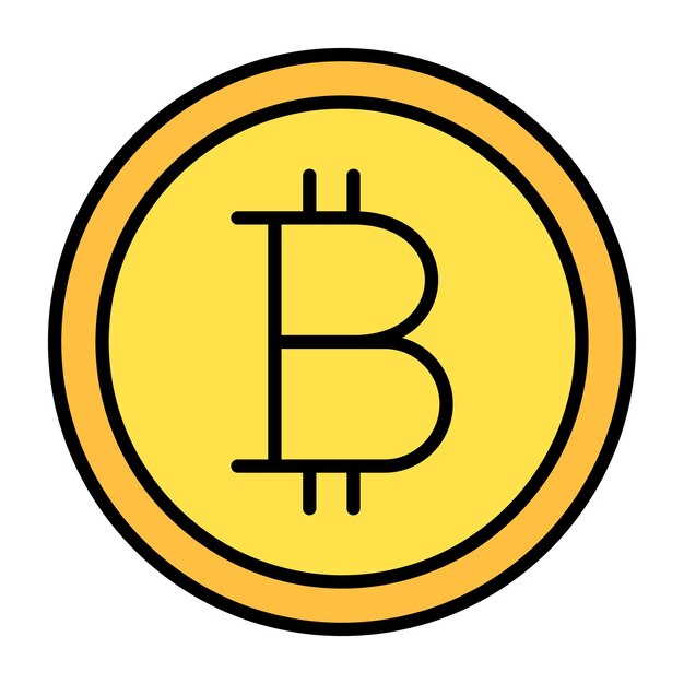 Биткойн-плоская иллюстрация