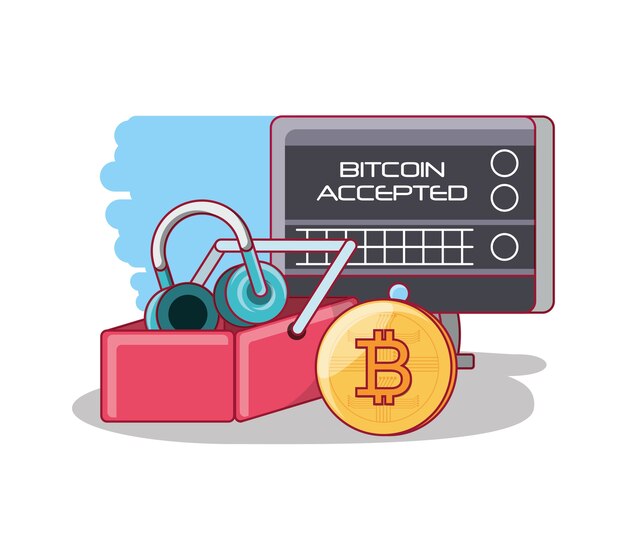 Vector bitcoin geaccepteerd ontwerp