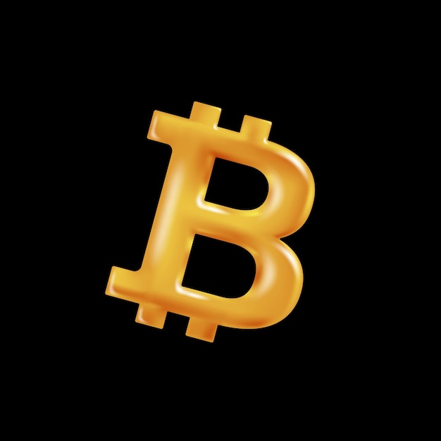 Bitcoin gold 3d sign over white illustration