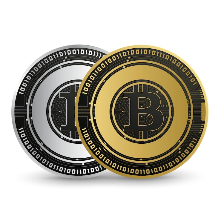 Vector bitcoin gold  digital currency vector