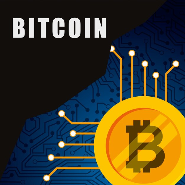 bitcoin gouden geld technologie kaart vector illustratie