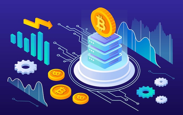 Vector bitcoin growth banner