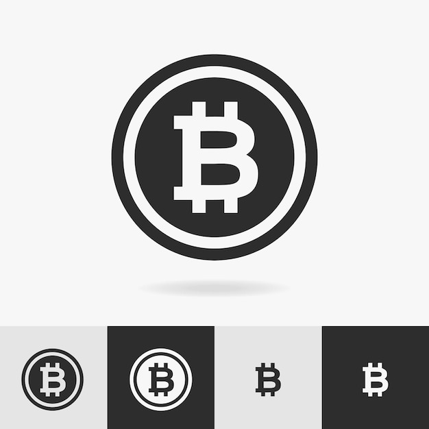 Иконка биткойна выделена на фоне для логотипа криптовалюты, цепочка блоков цифровых денег, финансовая компания. Векторная иллюстрация 10 eps