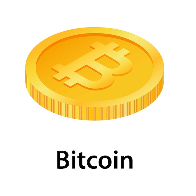 Bitcoin icon Isometric illustration of bitcoin vector icon for web