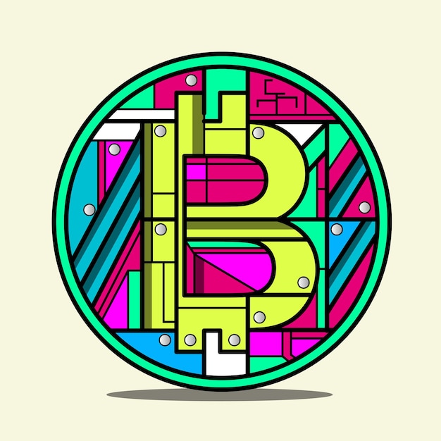 Bitcoin illustrazione t-shirt design