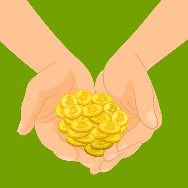 Bitcoin in a Hand Icon Bitcoin poster ontwerp