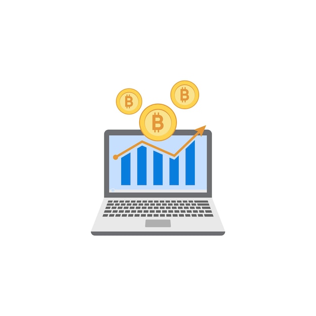 Bitcoin investering pictogram illustratie clipart sjabloon