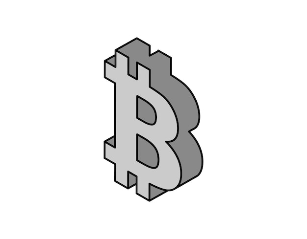 Bitcoin isometric design icon Vector web illustration 3d colorful concept