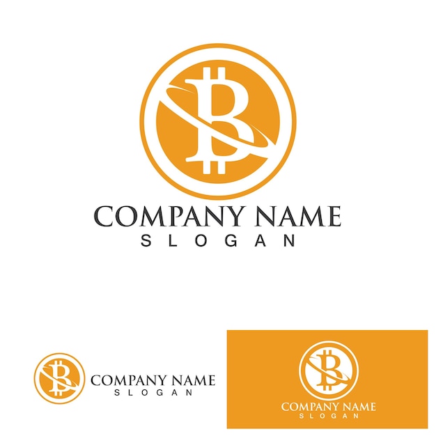 Bitcoin logo vector sjabloon geld