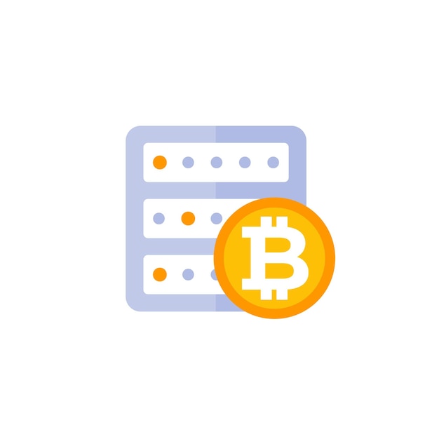 Bitcoin miner vector flat icon