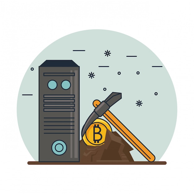 Vettore dispositivi tecnologici di mining di bitcoin