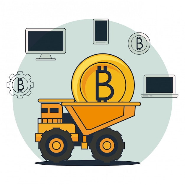 Vettore dispositivi tecnologici di mining di bitcoin