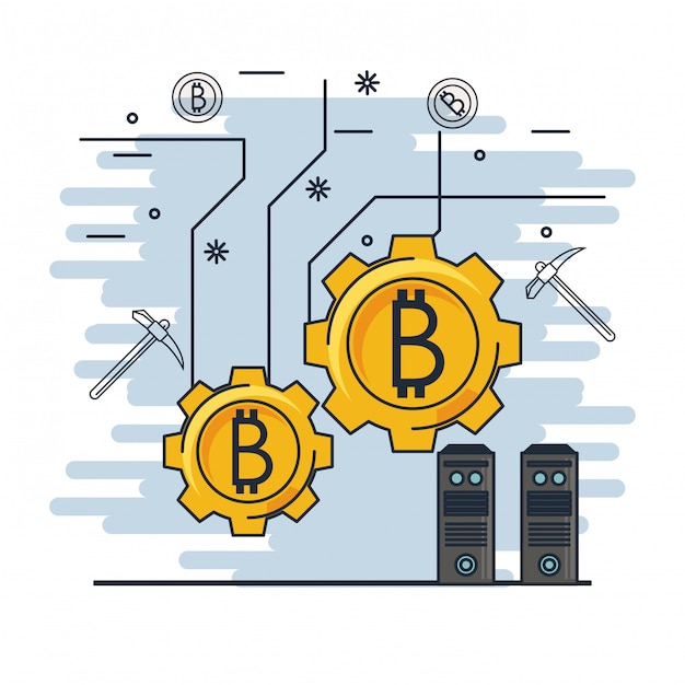 Vector bitcoin mining technological devices