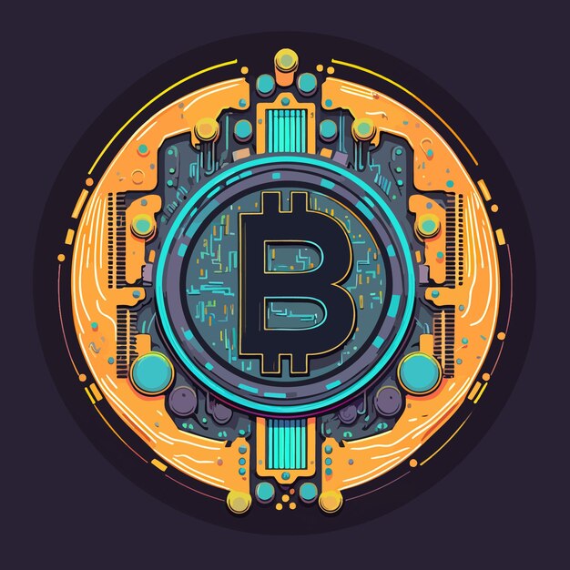 Vector bitcoin munt artistiek logo vector illustratie