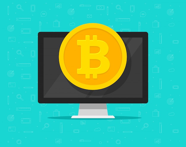 Bitcoin muntgeld op de computer