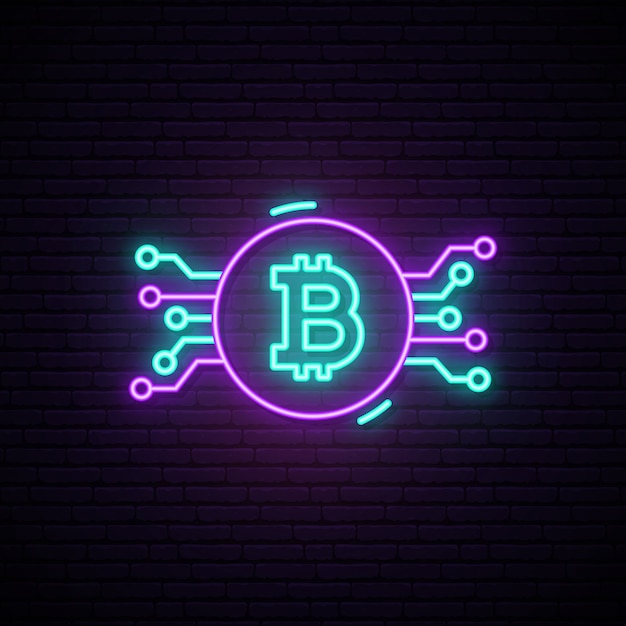 bitcoin neon sign.