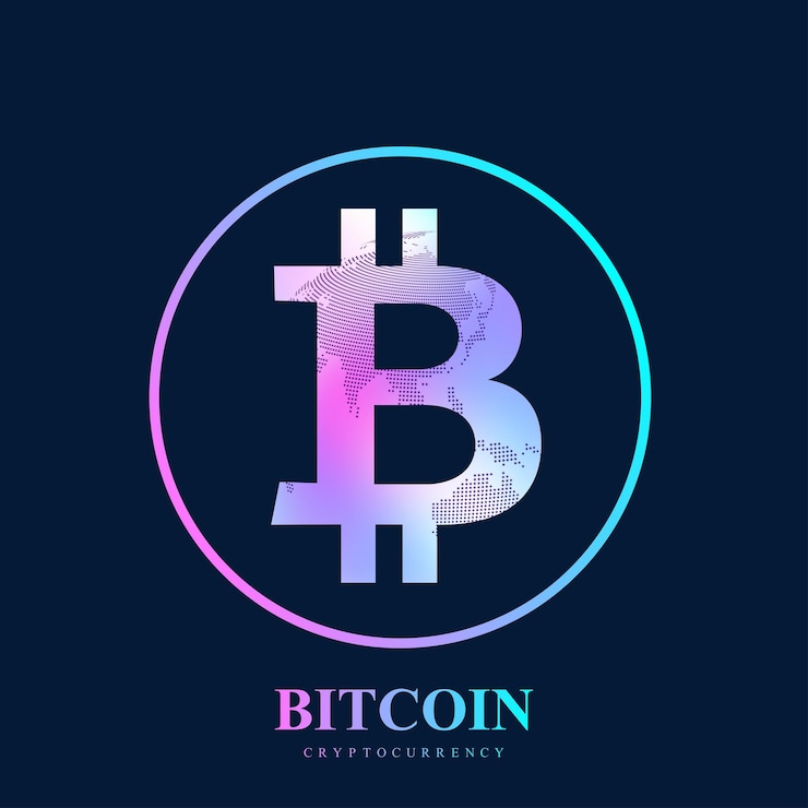 Вектор биткойн. физическая битовая монета. монета цифровой валюты биткойн наносит ущерб мировой финансовой системе.
