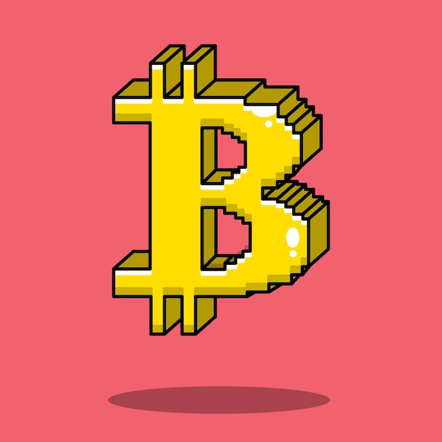 Vector bitcoin pixel logo afbeelding