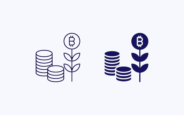 Bitcoin Plant growth illustration icon